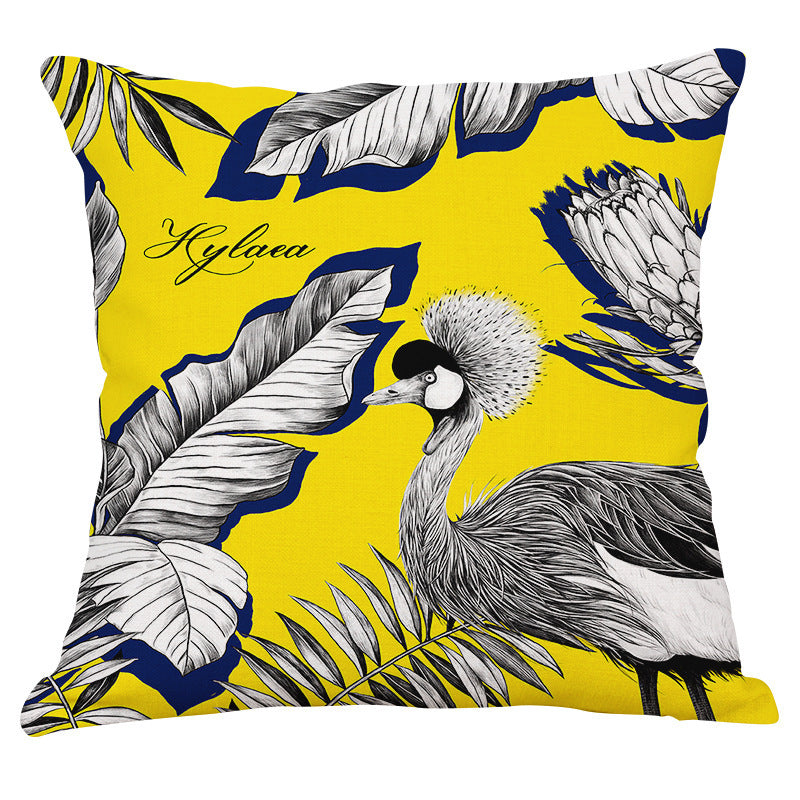 HKM-722387 Cotton Rain Linen Pillowcase - 45x45cm Decorative Cover