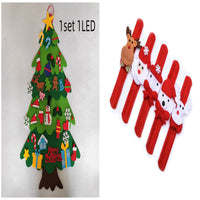 HKM-722451 DIY Felt Christmas Tree with 32 Decorations for Toddlers, Holiday Wall Hanging Ornament Set