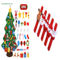 HKM-722451 DIY Felt Christmas Tree with 32 Decorations for Toddlers, Holiday Wall Hanging Ornament Set