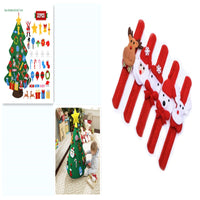 HKM-722451 DIY Felt Christmas Tree with 32 Decorations for Toddlers, Holiday Wall Hanging Ornament Set