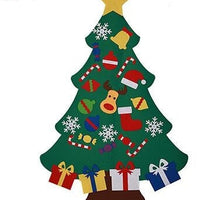 HKM-722451 DIY Felt Christmas Tree with 32 Decorations for Toddlers, Holiday Wall Hanging Ornament Set