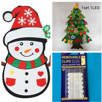HKM-722451 DIY Felt Christmas Tree with 32 Decorations for Toddlers, Holiday Wall Hanging Ornament Set