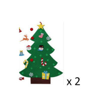 HKM-722451 DIY Felt Christmas Tree with 32 Decorations for Toddlers, Holiday Wall Hanging Ornament Set