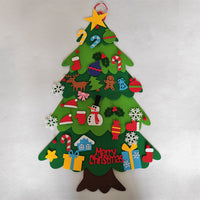 HKM-722451 DIY Felt Christmas Tree with 32 Decorations for Toddlers, Holiday Wall Hanging Ornament Set