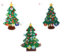 HKM-722451 DIY Felt Christmas Tree with 32 Decorations for Toddlers, Holiday Wall Hanging Ornament Set