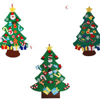 HKM-722451 DIY Felt Christmas Tree with 32 Decorations for Toddlers, Holiday Wall Hanging Ornament Set