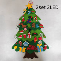 HKM-722451 DIY Felt Christmas Tree with 32 Decorations for Toddlers, Holiday Wall Hanging Ornament Set