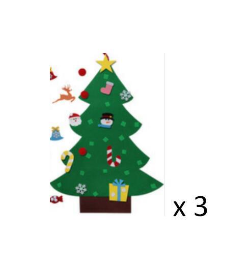 HKM-722451 DIY Felt Christmas Tree with 32 Decorations for Toddlers, Holiday Wall Hanging Ornament Set
