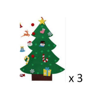 HKM-722451 DIY Felt Christmas Tree with 32 Decorations for Toddlers, Holiday Wall Hanging Ornament Set