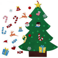 HKM-722451 DIY Felt Christmas Tree with 32 Decorations for Toddlers, Holiday Wall Hanging Ornament Set