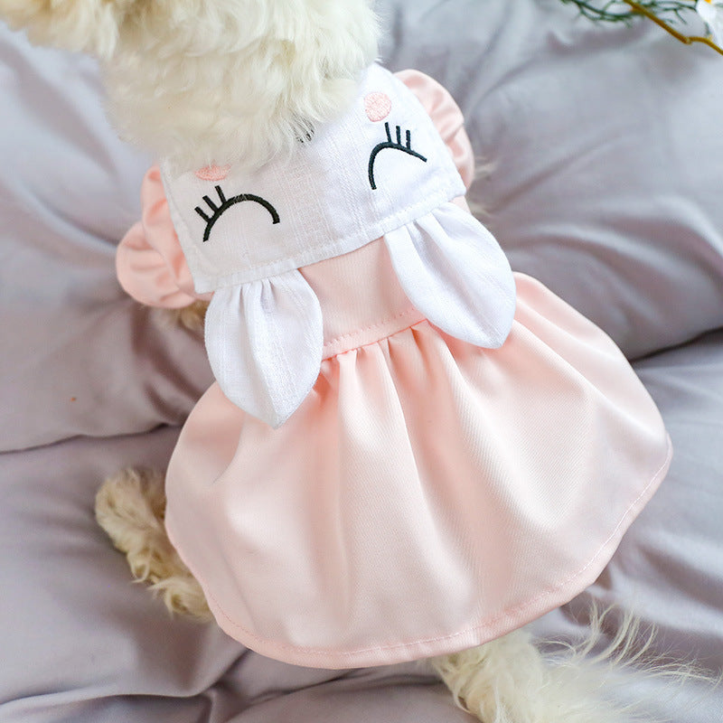 HKM-722451 Sleepy Bunny Skirt with Rabbit Ears for Girls – Princess Style Dress in Gray and Pink