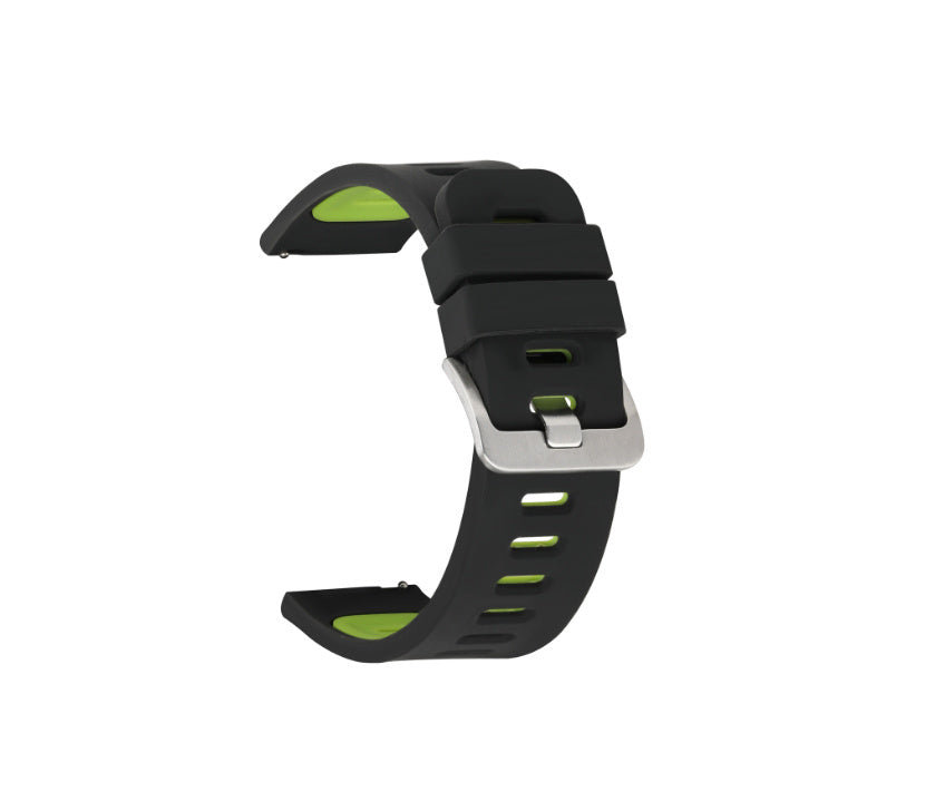HKM-722515 Two-Color Silicone Watch Band for 20mm and 22mm Straps