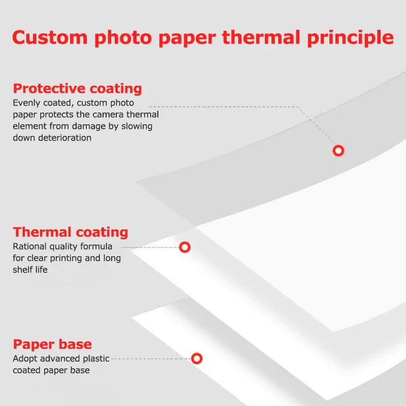 HKM-722579 57mm Thermal Photo Printer Paper Rolls - Color Adhesive Sticker Paper for Instant Printing