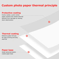 HKM-722579 57mm Thermal Photo Printer Paper Rolls - Color Adhesive Sticker Paper for Instant Printing