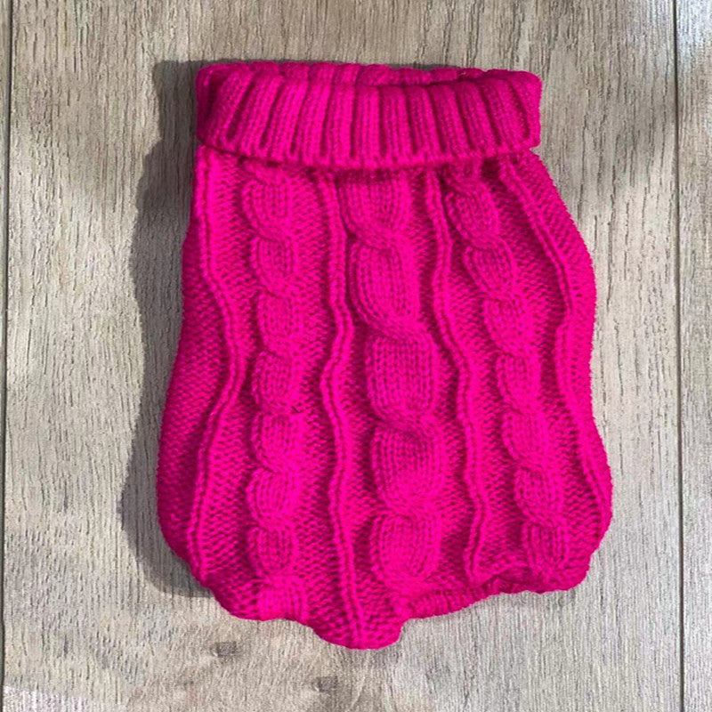 HKM-722579 Cozy Thick Wool Dog Sweater for Small Breeds in Varied Colors