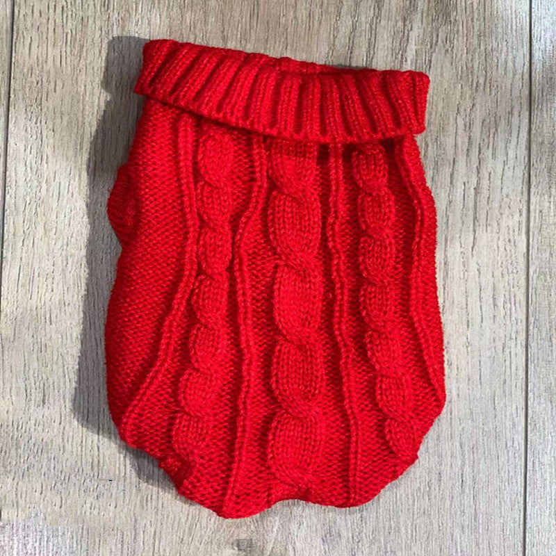 HKM-722579 Cozy Thick Wool Dog Sweater for Small Breeds in Varied Colors