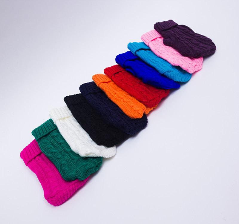 HKM-722579 Cozy Thick Wool Dog Sweater for Small Breeds in Varied Colors