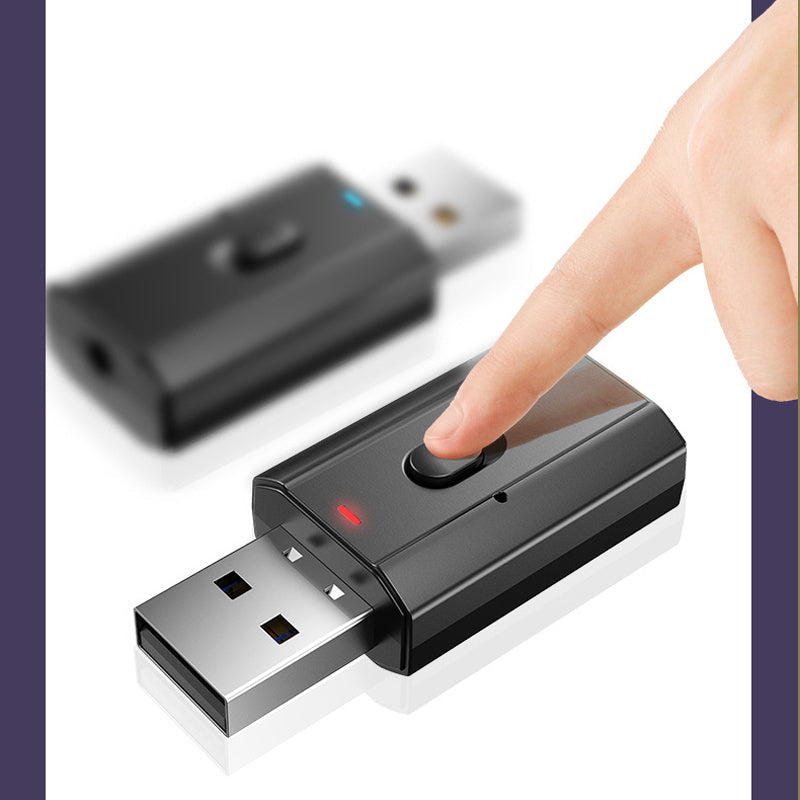 HKM-722707 Two-in-One USB Bluetooth Audio Adapter - 5.0 Receiver & Transmitter for Hands-Free Calls