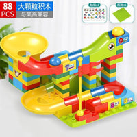 HKM-722835 168pcs Educational Marble Run Building Block Set for Kids, DIY Slide Track Toys