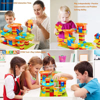 HKM-722835 168pcs Educational Marble Run Building Block Set for Kids, DIY Slide Track Toys