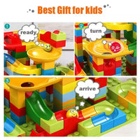 HKM-722835 168pcs Educational Marble Run Building Block Set for Kids, DIY Slide Track Toys
