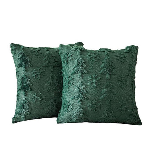 HKM-722899 Plush Snowflake Decorative Throw Pillowcase for Holiday and Festive Home Accents