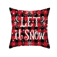 HKM-722963 Red Plaid Christmas Pillow Cover, Peach Skin Fabric, Modern 45x45cm Cushion Cover
