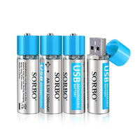 HKM-723027 Lithium Polymer AAA Battery Set - 1200mAh, 5V - Smart Chip Protection, Fast Charging