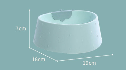 HKM-723027 Strawberry Grain Design Pet Bowl - Durable PP Plastic, Available in Green, Pink, and Gray