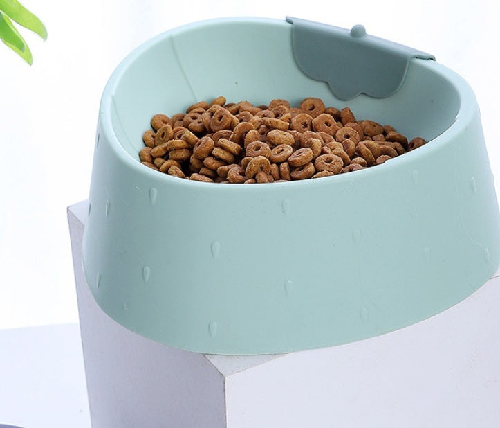 HKM-723027 Strawberry Grain Design Pet Bowl - Durable PP Plastic, Available in Green, Pink, and Gray