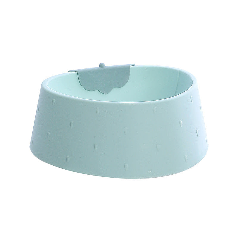 HKM-723027 Strawberry Grain Design Pet Bowl - Durable PP Plastic, Available in Green, Pink, and Gray