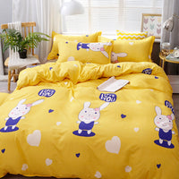HKM-723155 Brushed Aloe Cotton Four-Piece Duvet Cover Set for 2.0m Beds - Floral Pattern