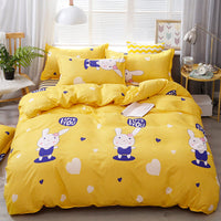 HKM-723155 Brushed Aloe Cotton Four-Piece Duvet Cover Set for 2.0m Beds - Floral Pattern