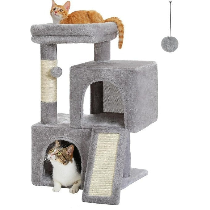 HKM-723155 Sisal Cat Climbing Frame and Nest Toy in Gray - Cute Design for Cats