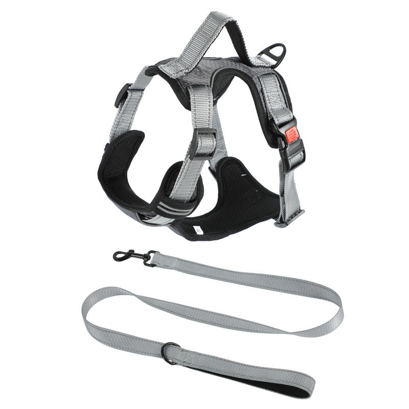 HKM-723347 Rope Vest Dog Chest Strap with Hand Holding Rope in Multiple Color Options