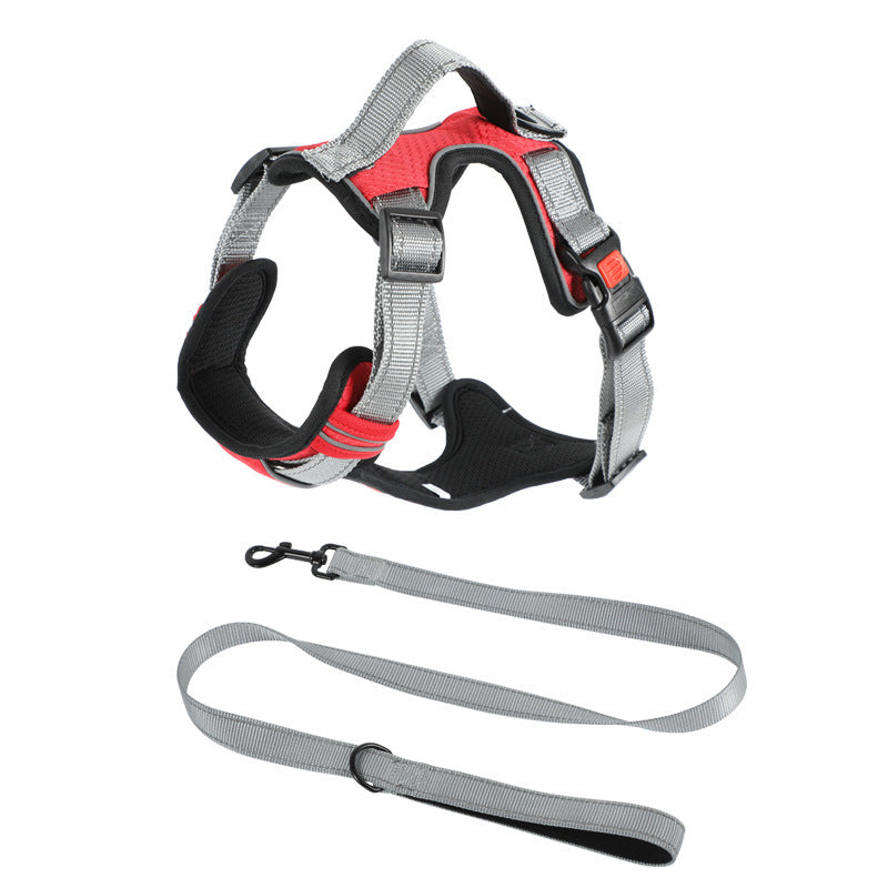 HKM-723347 Rope Vest Dog Chest Strap with Hand Holding Rope in Multiple Color Options