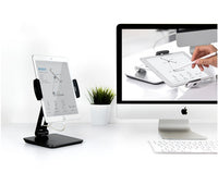 HKM-723539 Adjustable Folding Phone and Tablet Stand with 360° Rotation, Anti-Slip Silicone Protection, Portable Aluminum Design