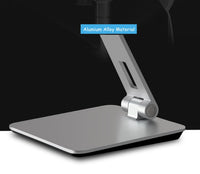 HKM-723539 Adjustable Folding Phone and Tablet Stand with 360° Rotation, Anti-Slip Silicone Protection, Portable Aluminum Design