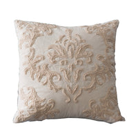 HKM-723539 Cotton and Linen Hotel Villa Pillow with Embroidered Front - 50x50cm