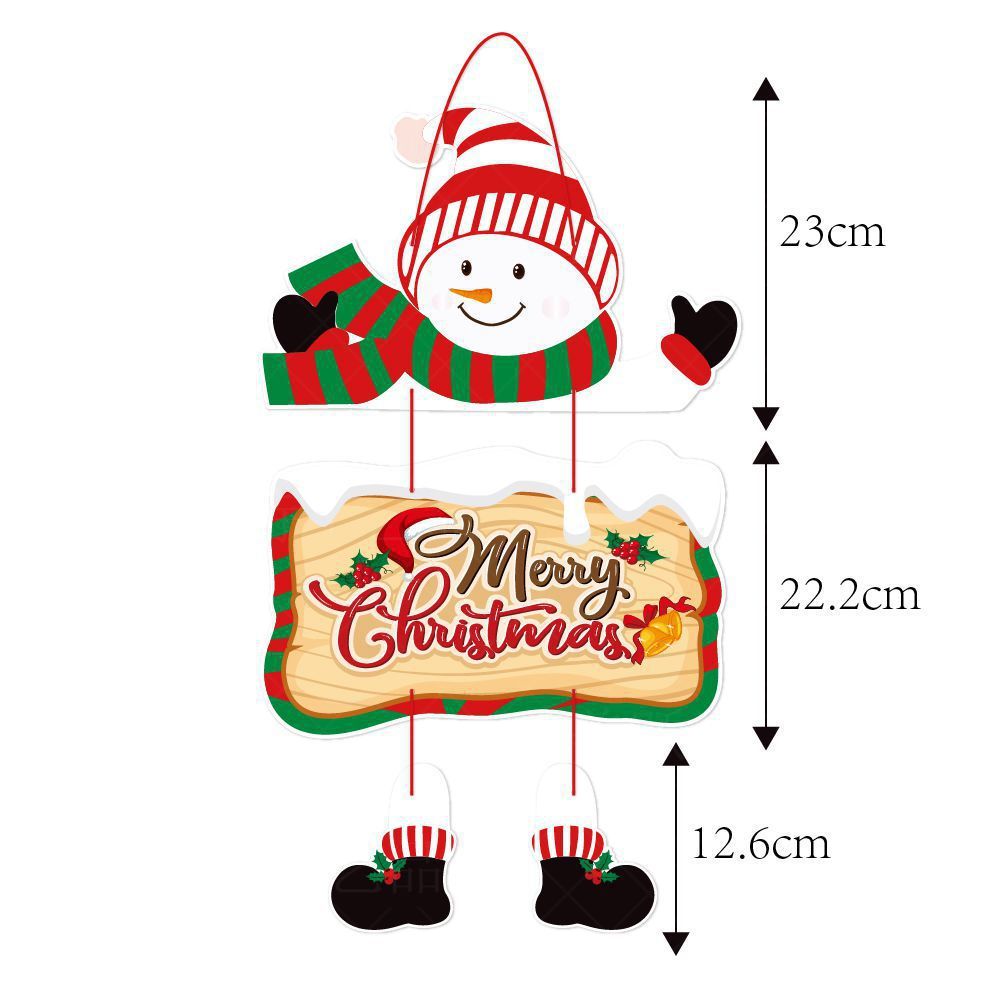 HKM-723603 Christmas-Themed Hanging Door Decorations - Includes Snowman, Santa Claus, Christmas Tree, and Elk Ornaments