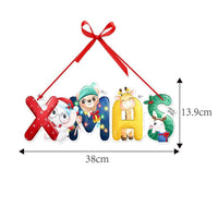 HKM-723603 Christmas-Themed Hanging Door Decorations - Includes Snowman, Santa Claus, Christmas Tree, and Elk Ornaments