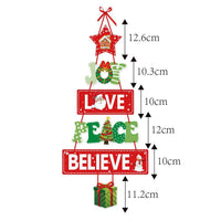 HKM-723603 Christmas-Themed Hanging Door Decorations - Includes Snowman, Santa Claus, Christmas Tree, and Elk Ornaments