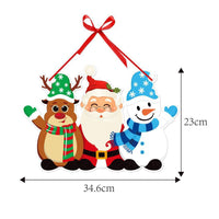 HKM-723603 Christmas-Themed Hanging Door Decorations - Includes Snowman, Santa Claus, Christmas Tree, and Elk Ornaments