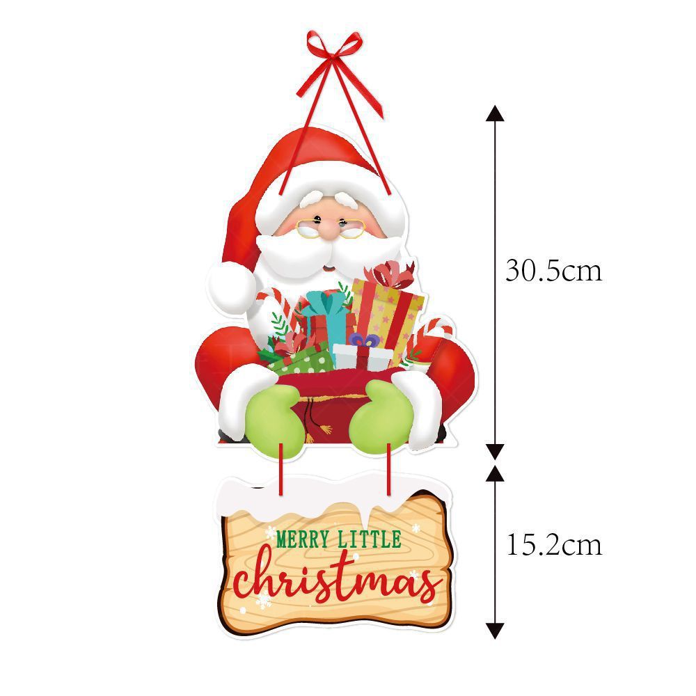 HKM-723603 Christmas-Themed Hanging Door Decorations - Includes Snowman, Santa Claus, Christmas Tree, and Elk Ornaments