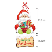 HKM-723603 Christmas-Themed Hanging Door Decorations - Includes Snowman, Santa Claus, Christmas Tree, and Elk Ornaments