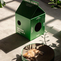 HKM-723795 Corrugated Paper Cat Scratching Board with House and Claw Grinding Features