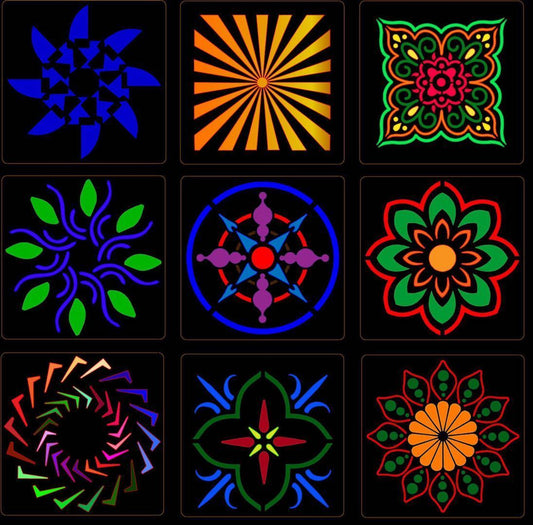 HKM-723923 36 Milky White Hollow Mandala Painting Template for DIY Wall Art