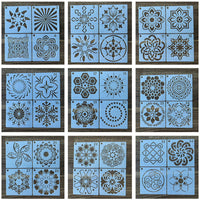 HKM-723923 36 Milky White Hollow Mandala Painting Template for DIY Wall Art