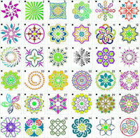 HKM-723923 36 Milky White Hollow Mandala Painting Template for DIY Wall Art