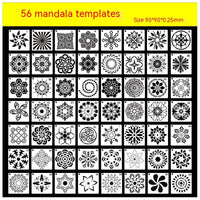 HKM-723923 36 Milky White Hollow Mandala Painting Template for DIY Wall Art